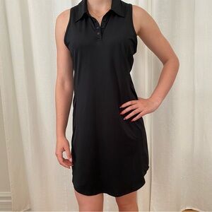 NWOT Lolë Black Sleeveless Polo Dress Sz S